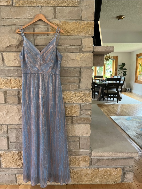 Night Way Collections Dresses & Skirts - NWT Nightway Metallic Blue & Rose Gold Gown Size 12